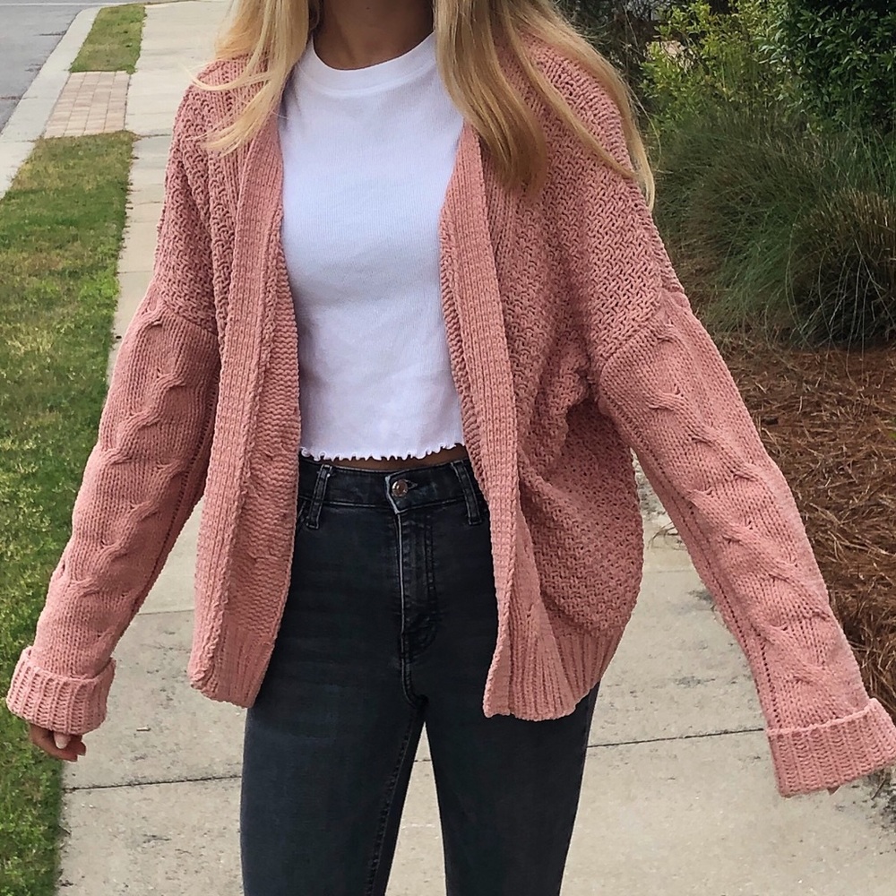 Charlotte Russe Pink Sweater Cardigan